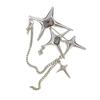 Elegant Four point Star Chain Pin Personality Punk Breastpin Crystal Badge Jewelry Sophisticated Women Suit Dress Brooch