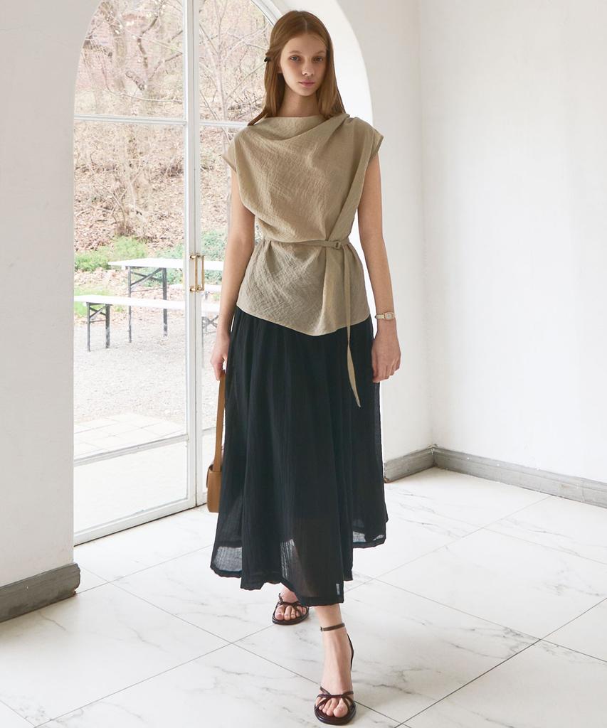 Slow Lolly Air Flow Long Skirt_2 Colors