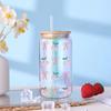 Clear Libbey Glasses Wraps Bow Theme Cup Decals Creative Pink Bow Decals  For 16Oz Glass Cup