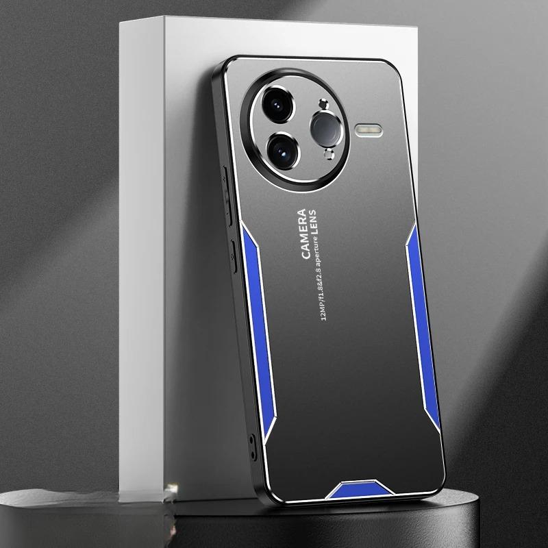 

Металлический матовый жесткий чехол для телефона POCO F7 Ultra, защита объектива камеры, мягкий силиконовый бампер, противоударный чехол для POCO F7 Pro For POCO X7 Pro синий