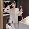 Luxurious Women's Long-Sleeve Gold Velvet Pajama Set