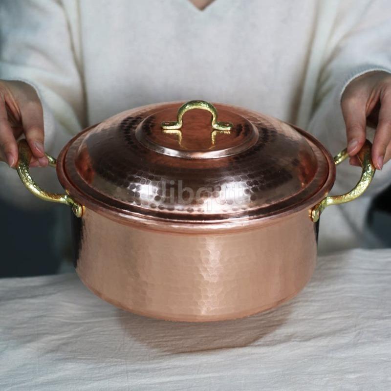 Pure Handmade Purple Copper Pot Original Red Copper Small Hot Pot Soup Pot Japanese Stewing Outdoor Various Sizes and Capacities