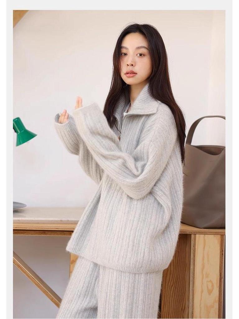 Gemütliches Pullover- & Weitbein-Hosen-Set - Herbst/Winter-Mode