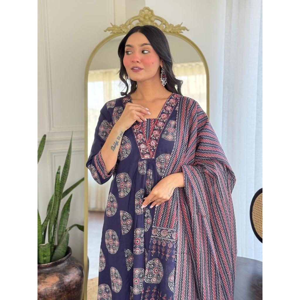 Designer Indian Women Ethnic Kurti Pant Dupatta Set Bollywood Designer Kurta Set