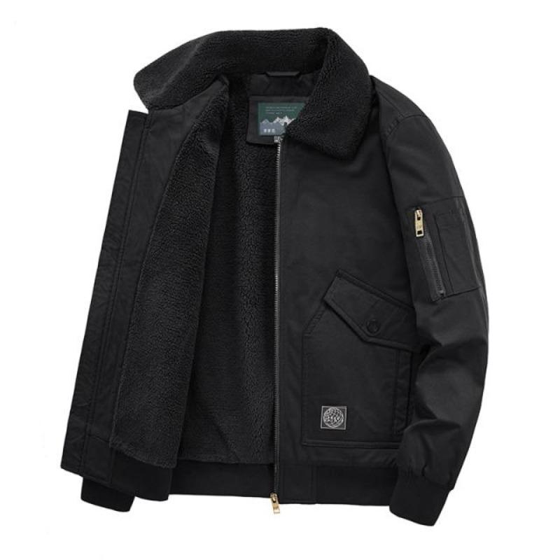 Giacca invernale da uomo in pile addensato caldo giacca casual da uomo cappotto in lana di agnello moda giacca a vento militare