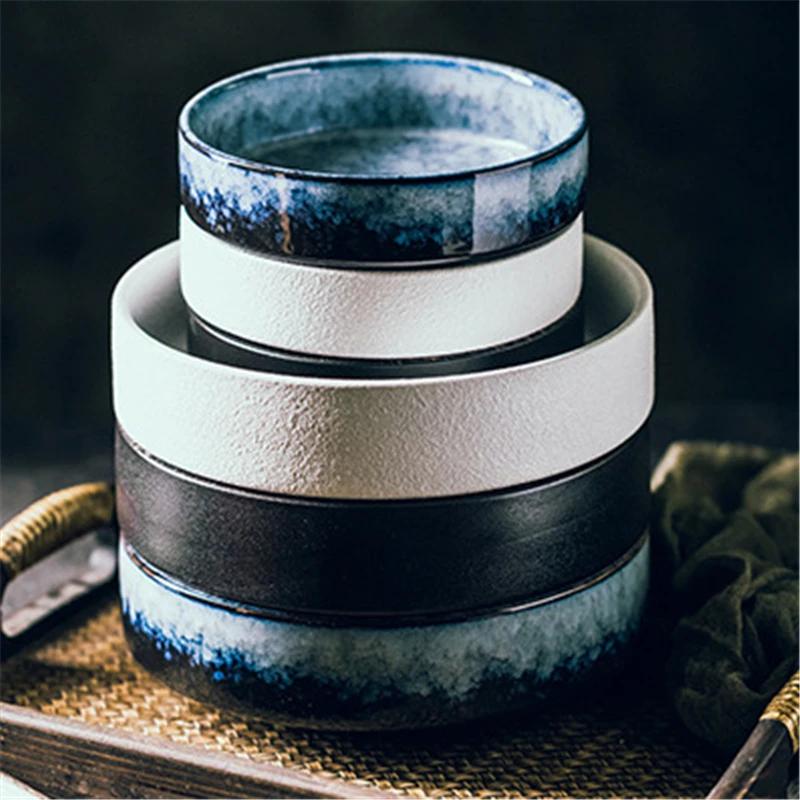 Japanese Creative Ceramic Bowl Salad Thick soup bowl Stewed soup Restaurant Fashion Dishes Deep Fruit bowl plate dishes