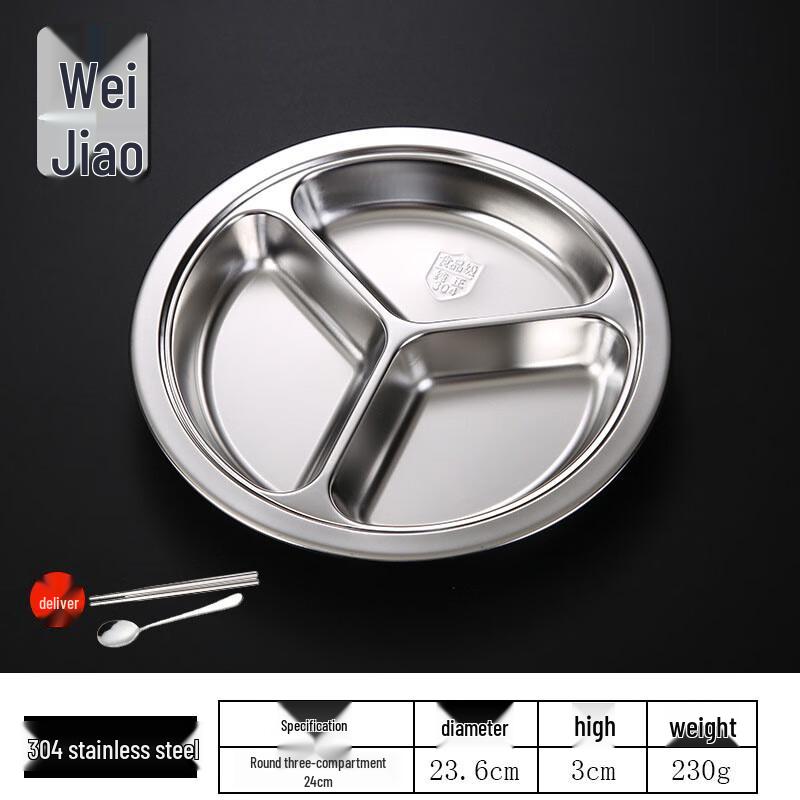 

Wèi Yì 304 Stainless Steel Kids Compartment Meal Plate