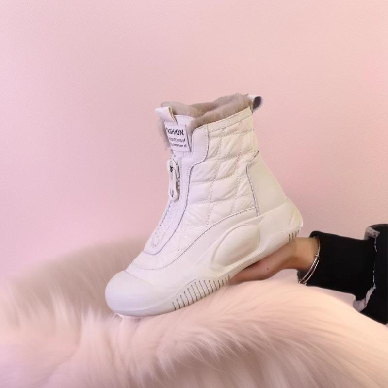 Fleece high-top casual shoes autumn and winter new heightening snow boots retro warm thick-soled boots
