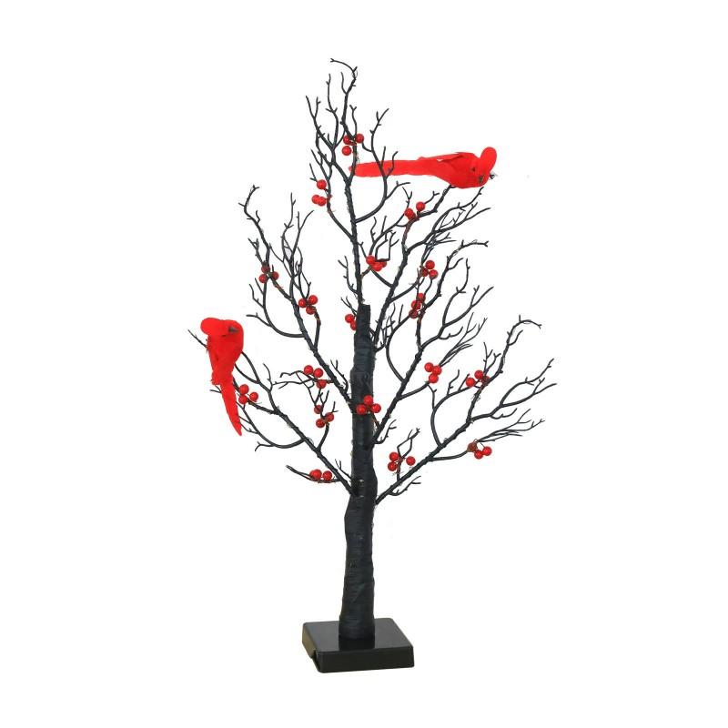 Warm Light LED Christmas Tree Lights Featuring Red Bird Decorations-Bringing Bedroom Atmosphere Lighting Lamp