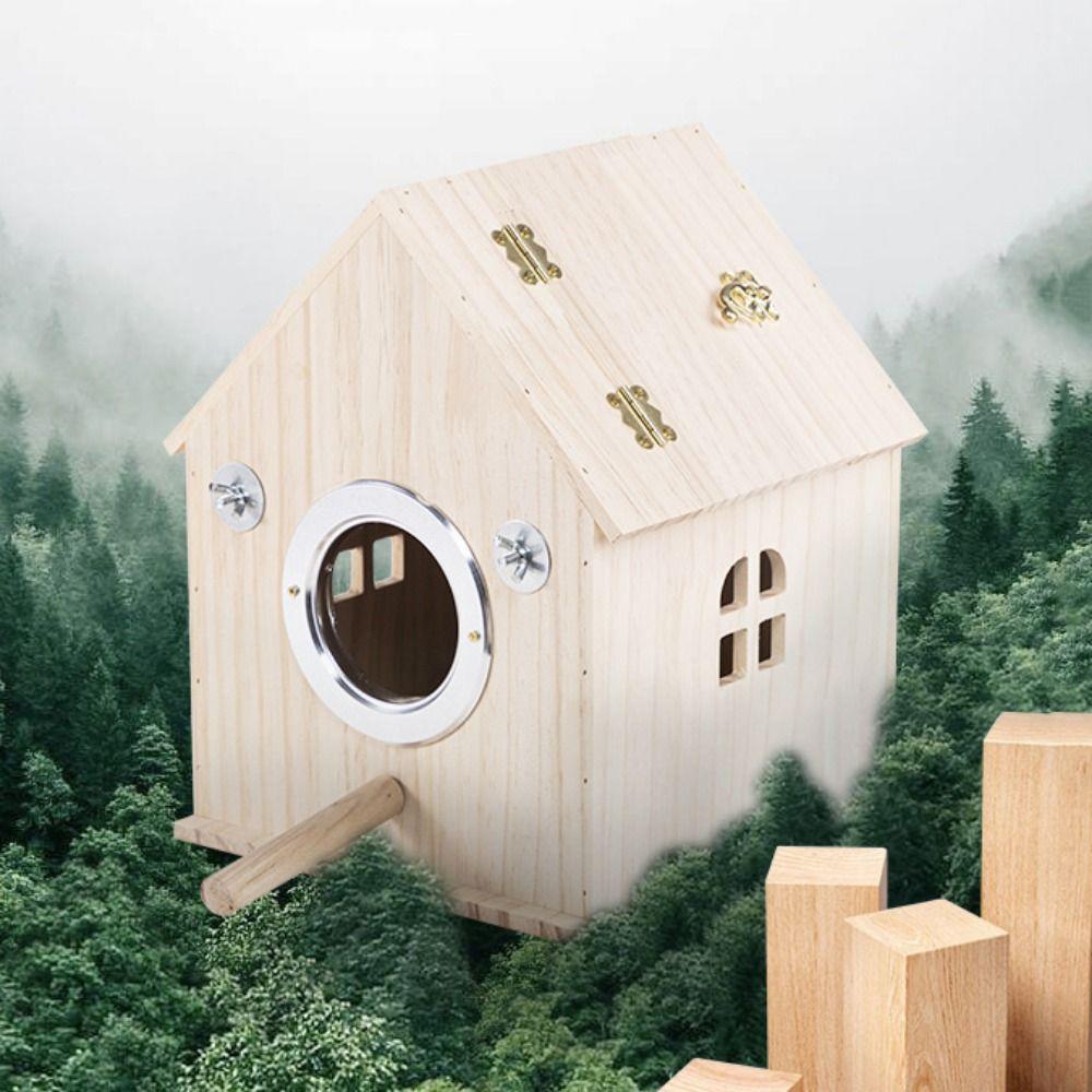 Großer Raum Holz Vogelhaus Sonnenschutz Vogel Nistkasten Vögel Zuchtkasten Für Vogelkäfig