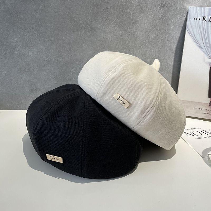 Versatile beret female autumn and winter casual painter hat solid color hat warm street girl pumpkin hat
