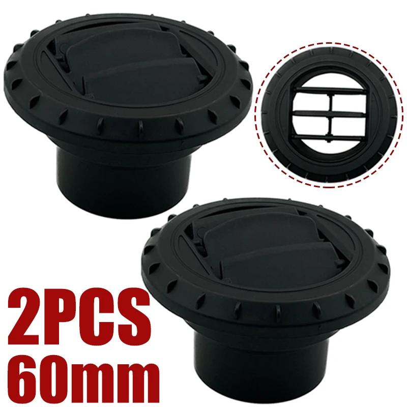 2X 60mm 75mm Air Vent Deflector Outlet Louver Rotatable Diesel Parking Heater Air Conditioner Round For Car Truck VAN Camper 2Pcs 60mm