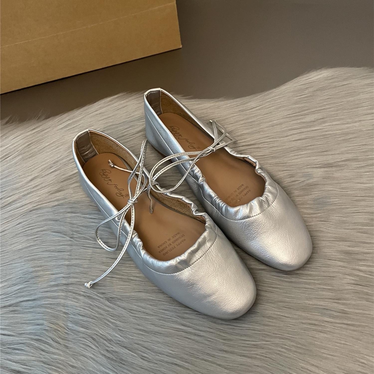 

Fashion Bailamos New Women Flats Fashion Square Toe Shallow Ladies Elegant Ladies Casual Ballet Shoes Soft Ballerina Shoes Soft Moccasin 40