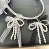 Imitation Pearls Bowknot Keychain Butterfly Knot Pendant for Women Handbags and Backpacks Colorful Key Chain Ornament