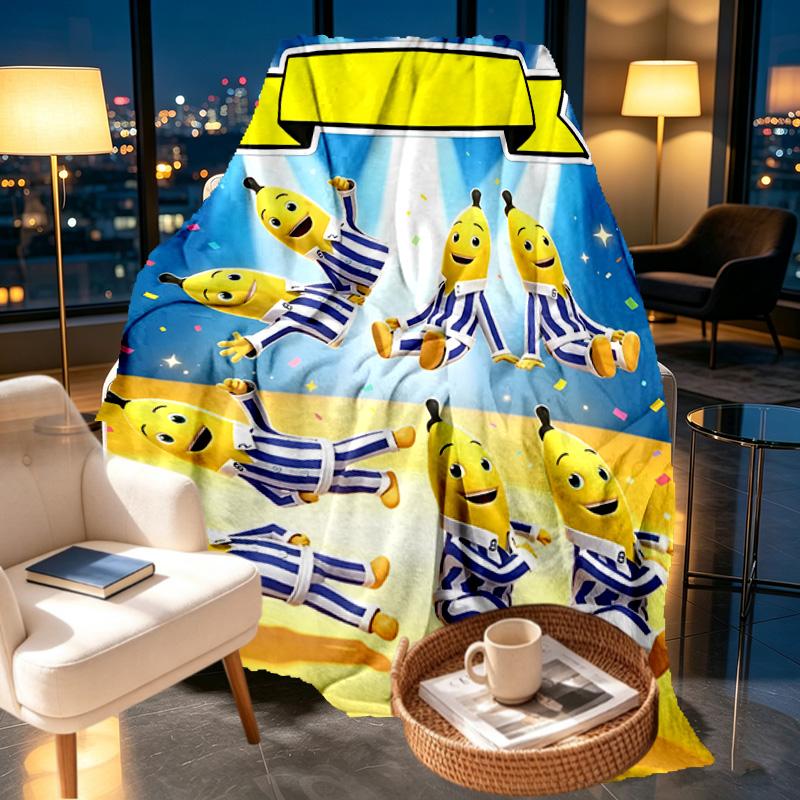 Bananas in Pyjamas Print Blanket - Soft & Comfortable, for Bedroom, Travel, Sofa, Home Decoration - Birthday Christmas Gift for Friend