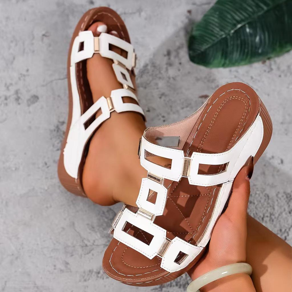 Fashion Women Slippers Round Comfortable Shallow Slippers Lightweight Anti-slip Shoes for Women Fashion Beach Slippers Slides Women