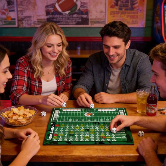 Würfel-Fußball Brettspiel Tragbar Reise Familienabend Partys Interaktives Fußballspiel Erwachsene Fußball Knöchel Touchdown Würfel Tischplatte