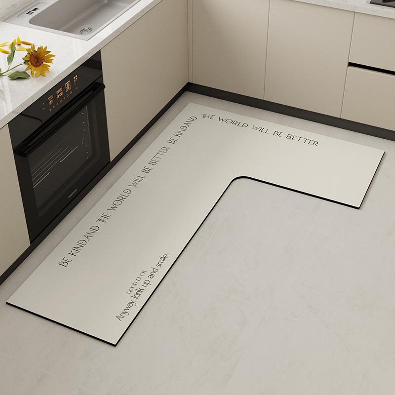 

Кухонные коврики L-образной формы премиум-класса: грязеотталкивающая, простая в уходе, впитывающая, быстросохнущая диатомовая грязь для бытового использования. 100*150cm