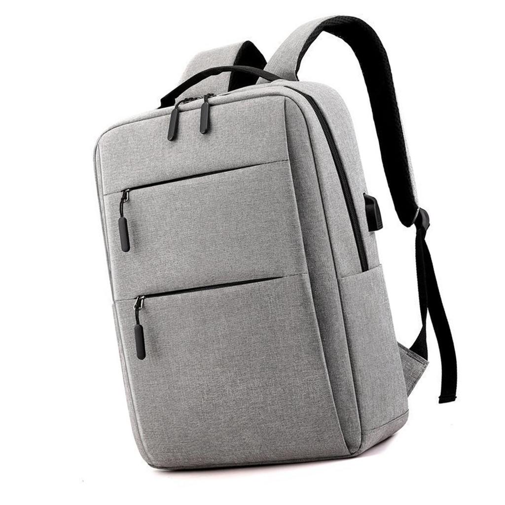 Mochila para Viagem para Homens e Mulheres Cinza Casual Grande Capacidade Mochila de Negócios com Porta de Carregamento USB Cinza Tamanho Único