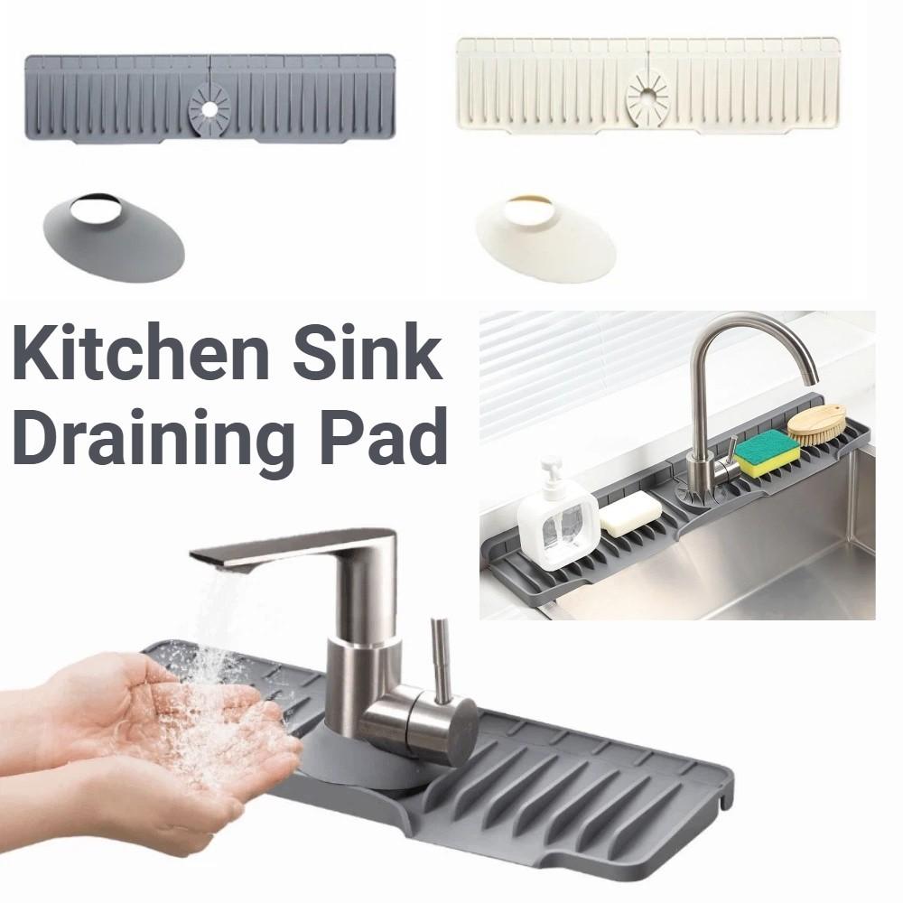 Soft Kitchen Sink Draining Pad Easy Clean Sink Splash Pad Silicone Splash Guards Kitchen Use