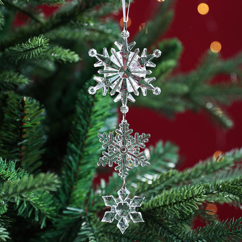 Nuovi Ornamenti per Albero di Natale Fiocco di Neve e Ghiacciolo in Acrilico