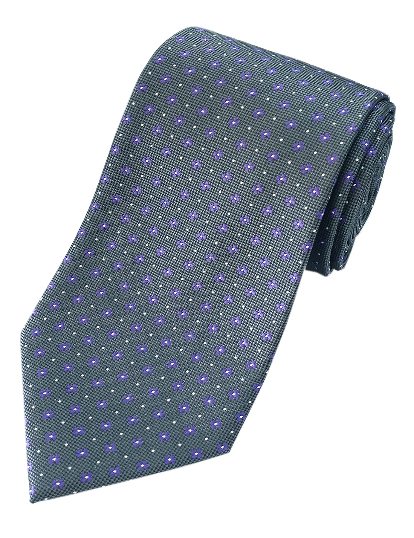 [Towergem] Men s XL Polyester Tie, Red Floral Pattern, Extra Long, 160cm Tie
