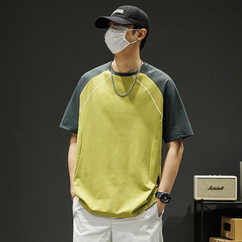 Camiseta de Verano para Hombre Versátil Casual Holgada Sencilla Transpirable de Manga Corta