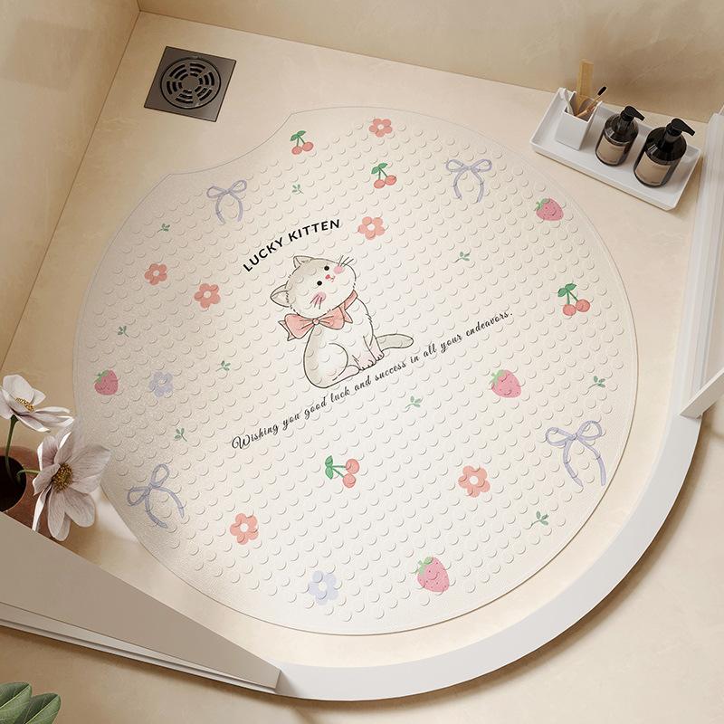 

Противоскользящий коврик для ванной в стиле принцессы, круглый напольный коврик с присоской, для домашнего использования, для детей и пожилых людей, для купания и принятия душа round notch 55 * 55cm