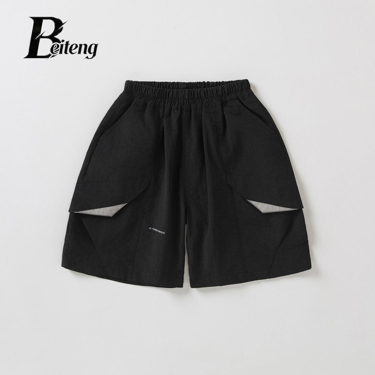 Beiteng Boys Summer Casual Cargo Shorts Korean Style Mid-Length Loose Fit 100 cm