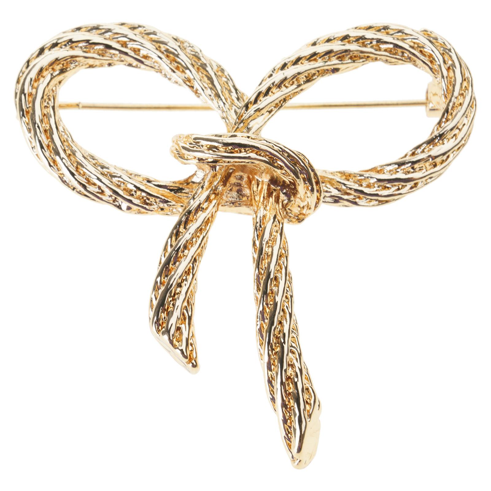 

Универсальная брошь-шарм с закрученным бантом, модная брошь-украшение, трендовое украшение для вечернего платья для женщин и девушек золотой