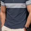 Men's Fashionable Pocket Comfortable Solid Color 3D Digital Printing Summer Outdoor Wear Europe United Popular Polo Shirt