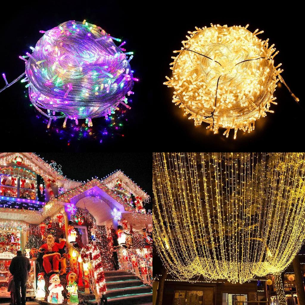 Led 20m 200 Christmas Lights Indoor And Outdoor 8mode Waterproof Lights Fairy