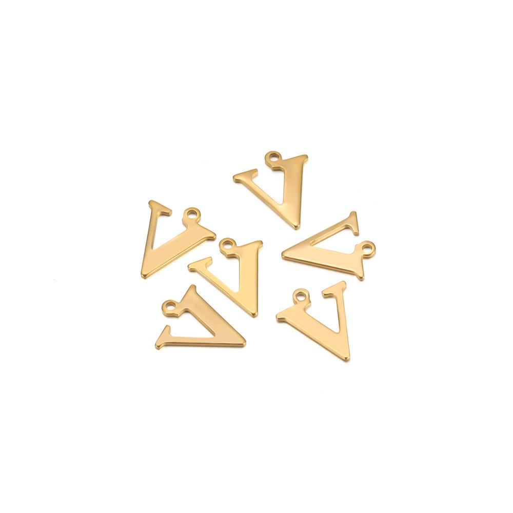 30pcs Stainless Steel Gold Color 26 Letter Pendant Alphabet Charms Necklace Pendant Bracelet Making Earring Findings DIY Jewelry