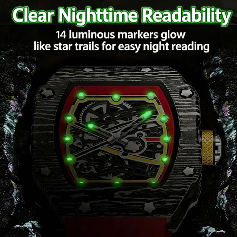 In Stock RM 6702 Slim Barrel Montre Homme Colorful Band Hollow 37.5mm Skeleton Dial Waterproof Sport Casual Quartz Wristwatch