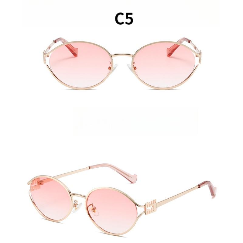 Women's sunglasses, men's and women's fashion round-frame metal sunglasses
