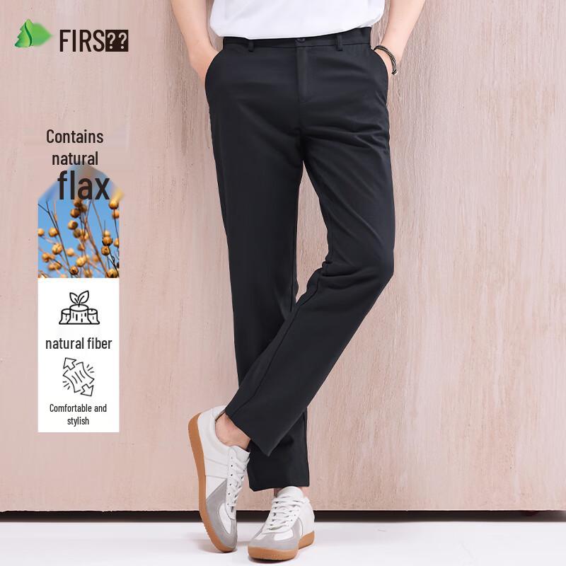Men s Linen Blend Straight Casual Pants 34
