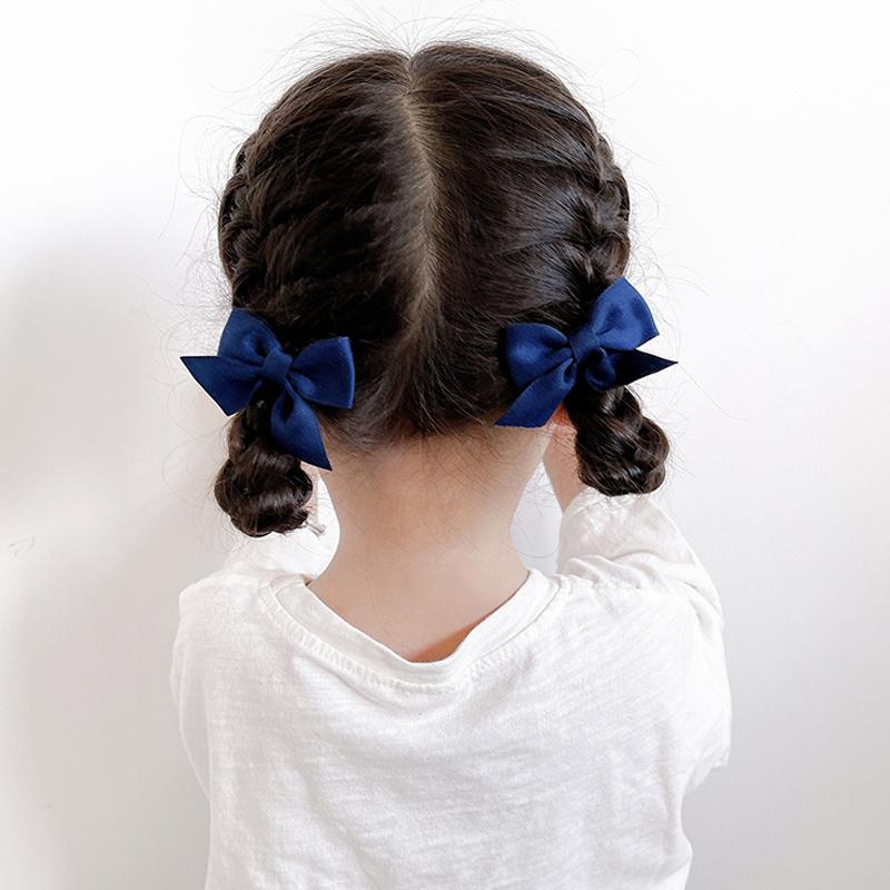 2Pcs/Pair Small 4cm Duckbill Hair Clips Satin Butterfly Bow Hair Bangs Hairgripes Women Girl Fashionable Hair Accessories