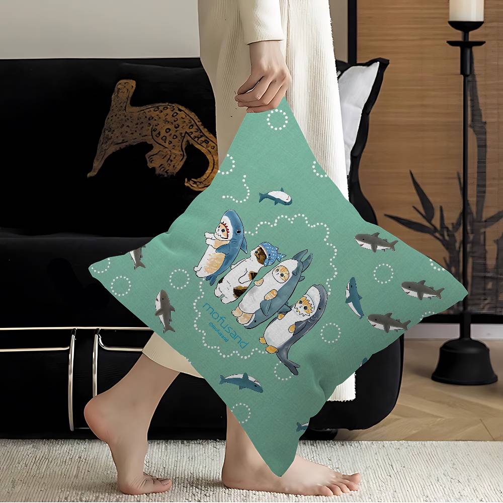 MMofusand Cute Cat Cartoon Personalized Pillow Dust Cover Bedroom Kids Party Decoration Pillowcase Birthday Children Gift