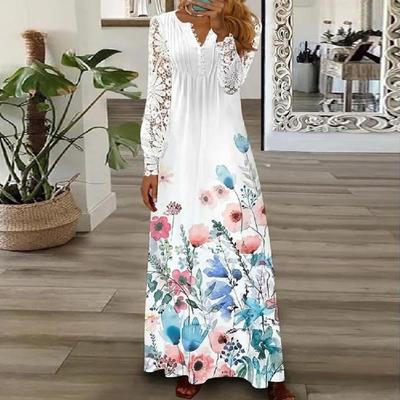 Κομψό Hook Flower Hollow Δαντελένιο Φόρεμα Γυναικείο Μόδα Άνοιξη Καλοκαίρι Μακρυφόρο Γυναικείο Μακρυμάνικο Γυναικείο Λευκά Φορέματα 24816