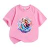 Kids Boys Girls Crew Neck Short Sleeve 100% Cotton T-Shirt, Cute Ice Princess Sisters Printed Casual Summer Soft Breathable Tee Tops for Children Dail