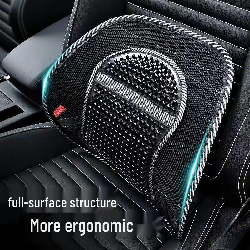 Breathable Lumbar Support Cushion for Car & Office - Universal Fit, All-Season Backrest Pillow