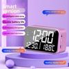 Large Digital Alarm Clock Rechargeable Bluetooth Speaker Smart LED Display Clock  Bedroom