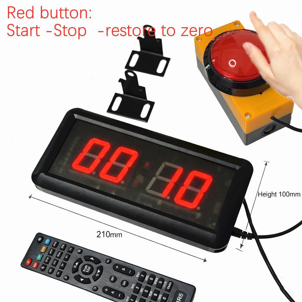 1,5-Zoll 4-stellige LED-Timer-Stoppuhr mit Knopf, tragbar für Wettkampf, Gaming, Fitness, digitale Countdown-Uhr, klares Display