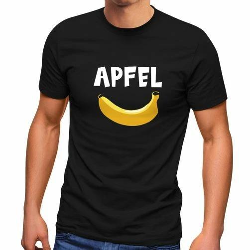Men s T-Shirt Funny Print Apple Banana Joke Joke Fun Shirt Saying XL
