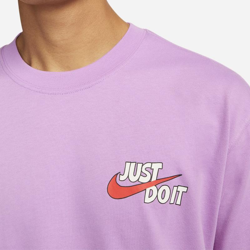 Nike Basketball Print Casual Sports Crew Neck Short Sleeve T-Shirt Men Tops Pink FJ2324-532