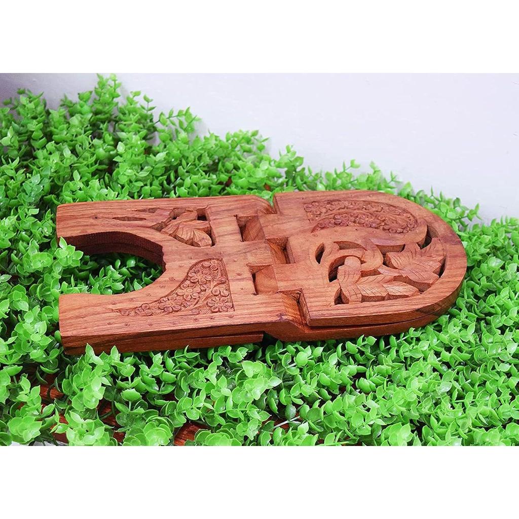 Handsnidad träställ för heliga böcker för Koranen, Bibeln, Bhagavad Gita, Gita, Ramayana & Guru Granth Sahib för läsning Rehal-ställ