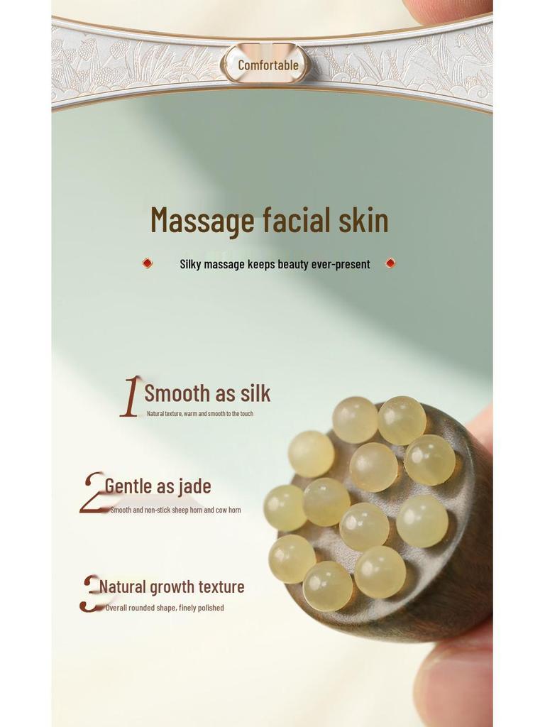 Natürlicher Grüner Sandelholz Kaninchenauge Massager & Lotus Samen Gesicht Akupunkturpunkt Stick