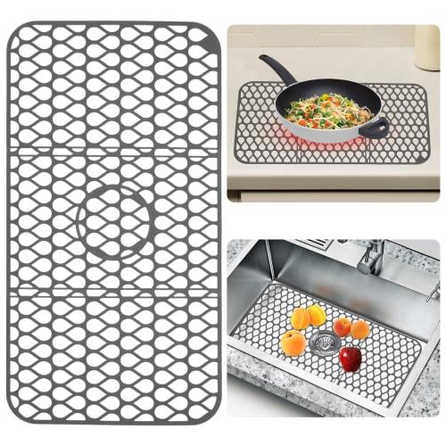 Shuiling Silicone Sink Mat, Heat Resistant -40~230C, Anti-Slip Sink Drain Protector, Kitchen Sink Mat, Plate Holder, Drying Mat (66*35cm*1 Piece)