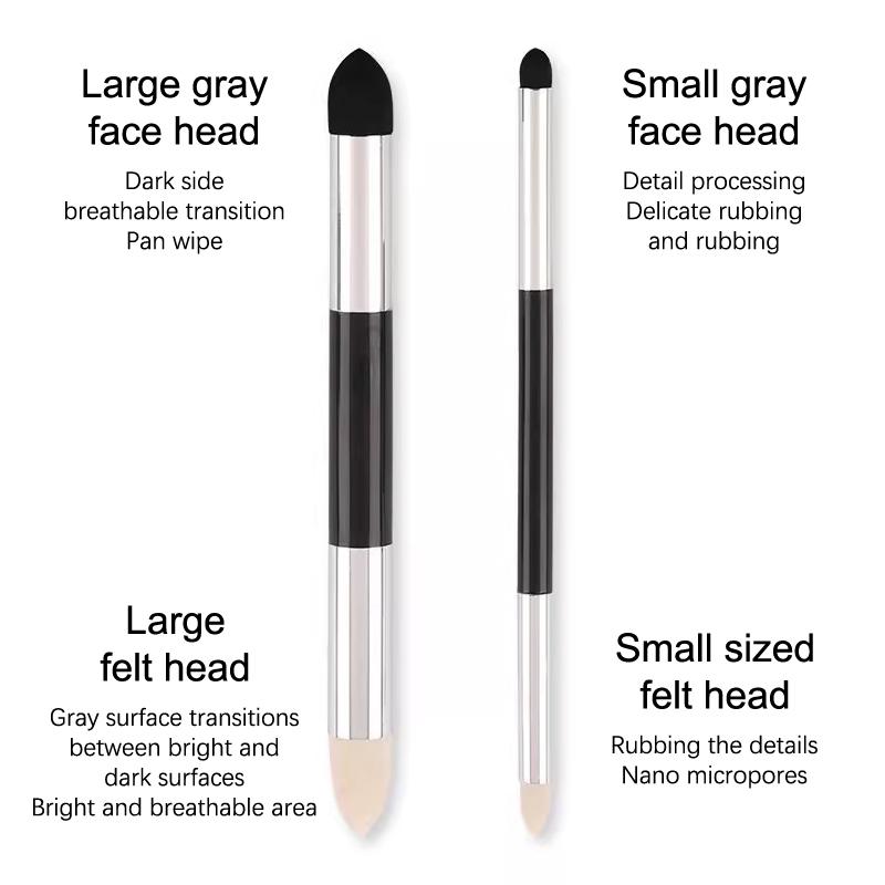 2 szt. Dwustronne pastelowe patyczki do rozcierania, pędzle do szkicowania, gąbki do blendowania dla artystów, do rysowania, zmywalne, studencki zestaw do rozcierania farb, bawełniany