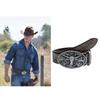 Large Buckle Belt for Men Cowboy PU Belt Ethnic Jeans Belt WesternStyle Pants Belt for Costume Dress Up Casual Waistband